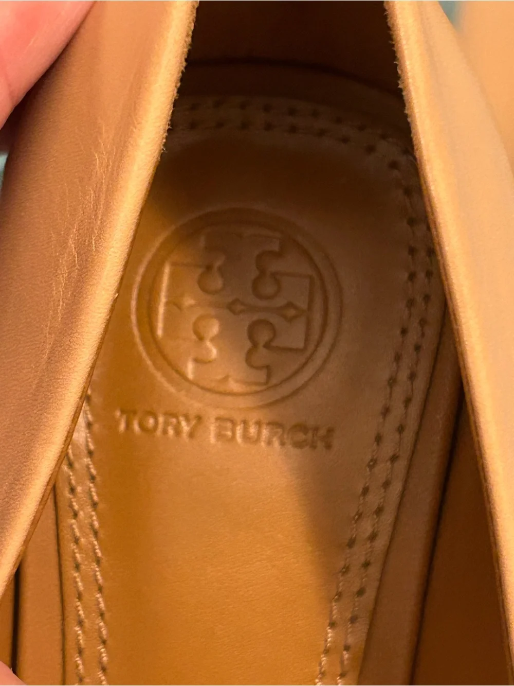 Tory Burch Two-Tone Pink and Brown Leather Cap-Toe Ballet Flats